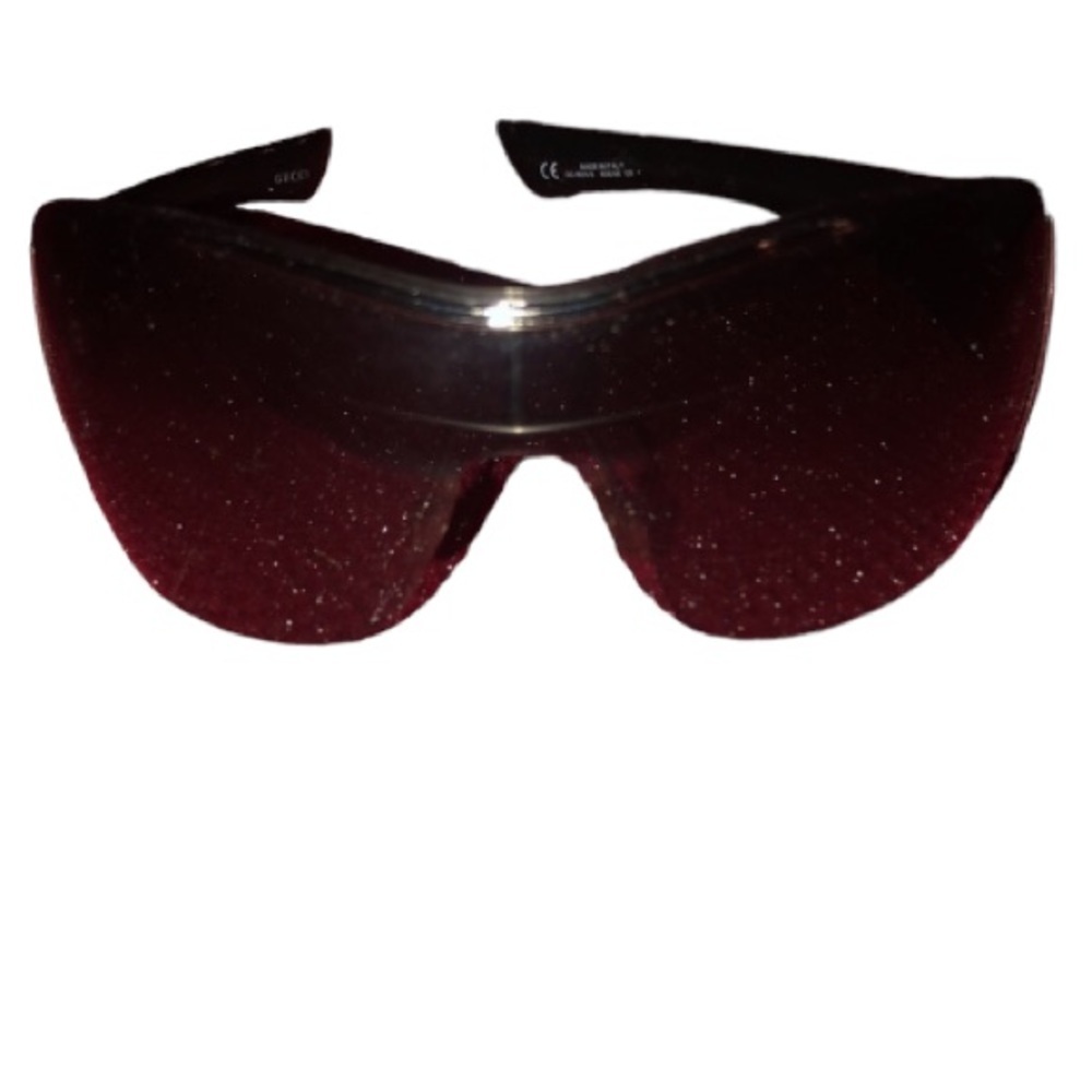 Gucci black Authentic Shield sunglasses black dark lens perfect like new